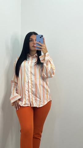 CAMICIA A RIGHE ARANCIO