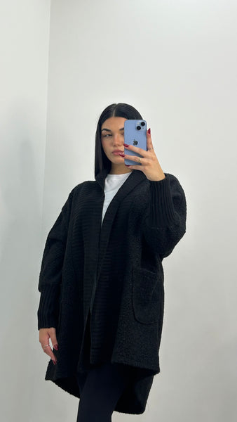 MAXI CARDIGAN NERO