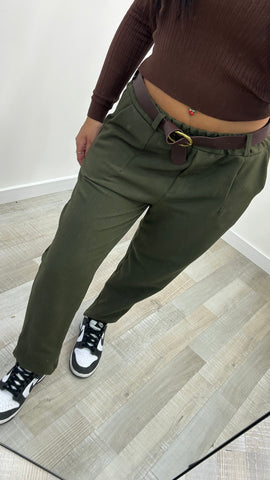 PANTALONE ELASTICO VERDE MILITARE