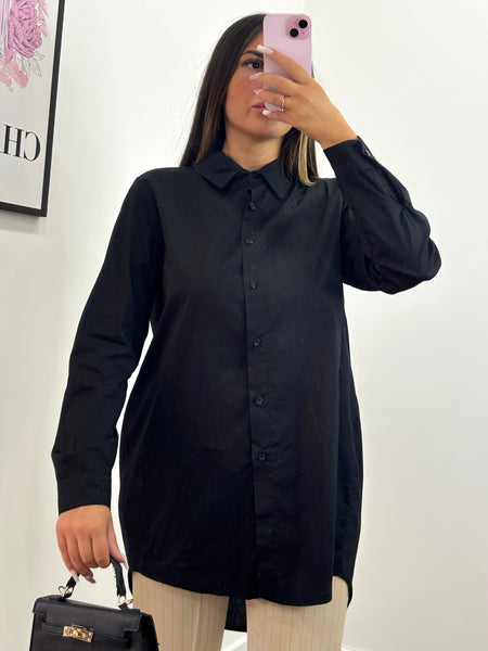 CAMICIA BASIC COTONE NERA