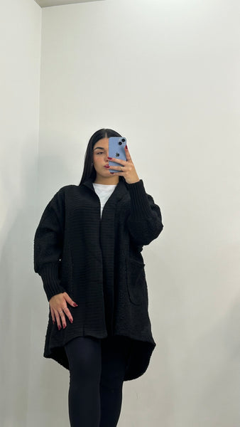 MAXI CARDIGAN NERO